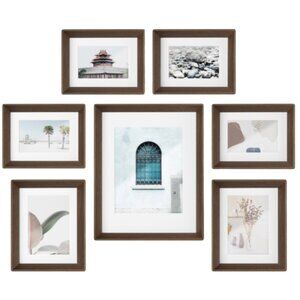 Umbra Gallery Photo Frames 7 Piece Aged Walnut